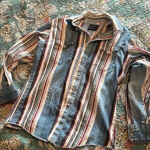 Wrangler Blue Casual Button Down Shirt